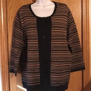 Wendy Williams size 1X striped cardigan